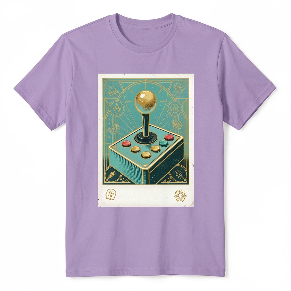 Gildan Lilac Short-Sleeve Arcade Joystick Graphic Tee